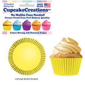 Yellow Standard Baking Cups, 32 count- Cupcake Creations