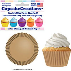 Natural Standard Baking Cups, 32 count- Cupcake Creations