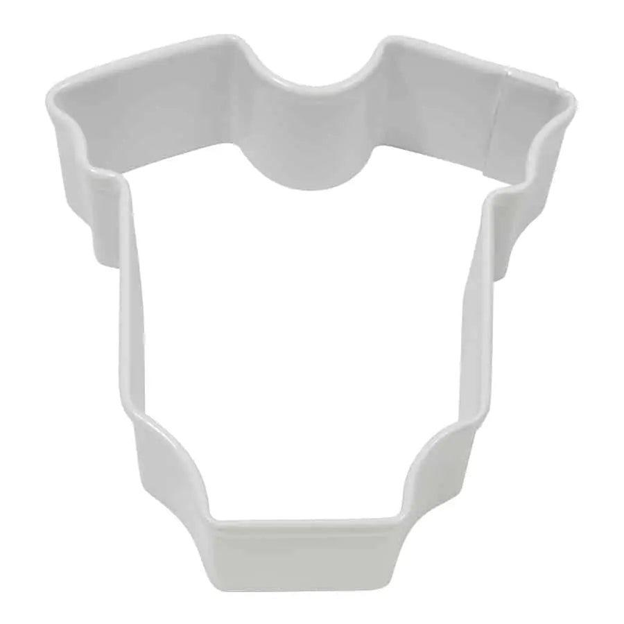 Mini Baby Bodysuit Cookie Cutter, White Polyresin, 2"- R&M