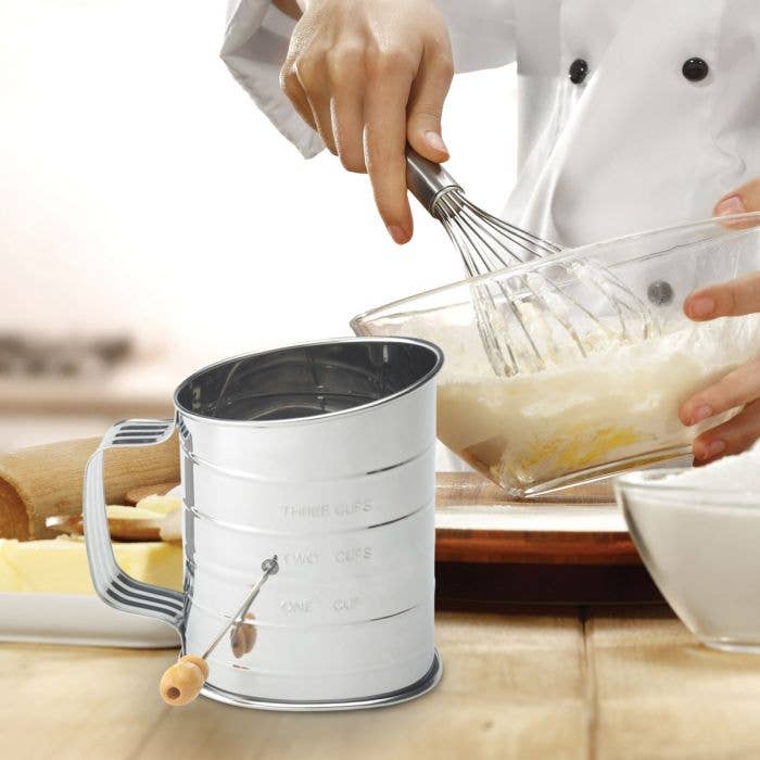 3 Cup Hand Crank Sifter- Mrs. Anderson's Baking