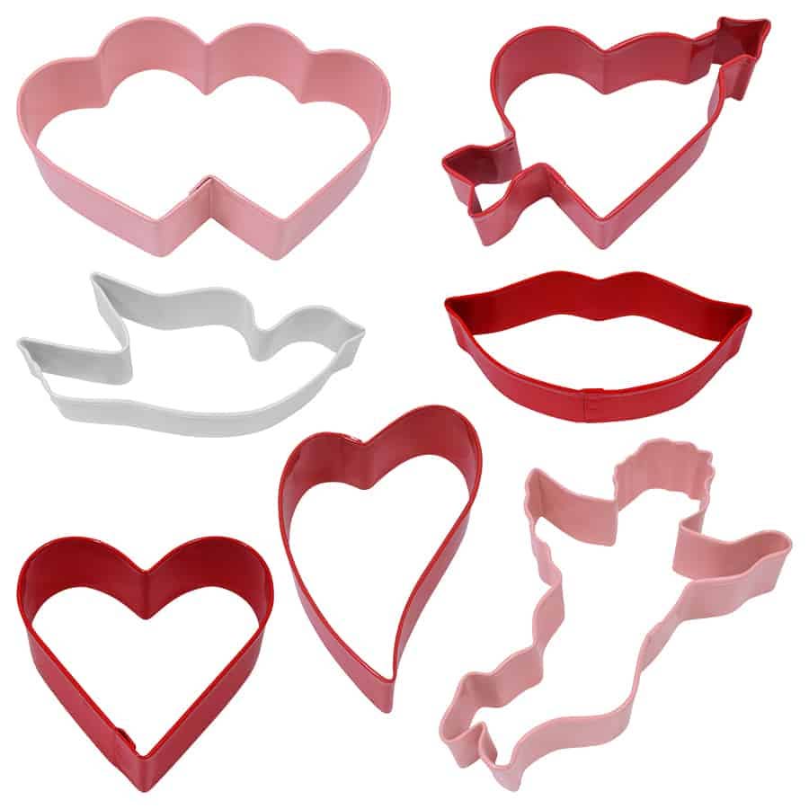 Valentine 7 PC Color Cookie Cutter Set - R&M International