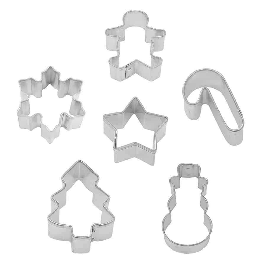 Mini Christmas 6 PC Cookie Cutter Set on Wreath Card - R&M International