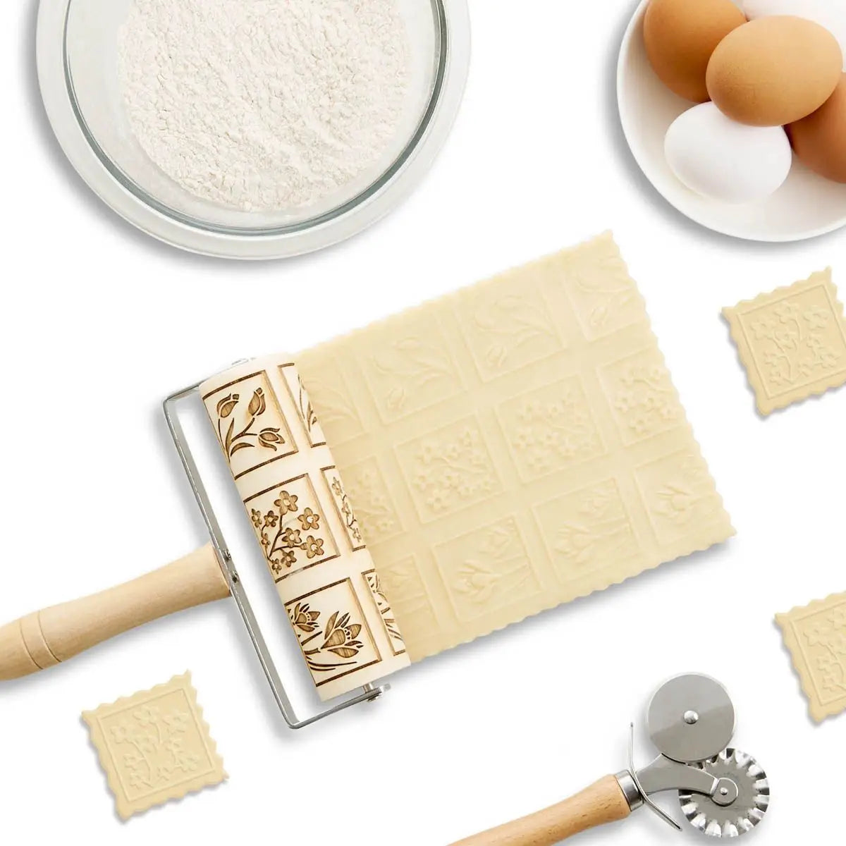 Spring Flowers Embossing Rolling Pin- Mrs. Anderson's Baking