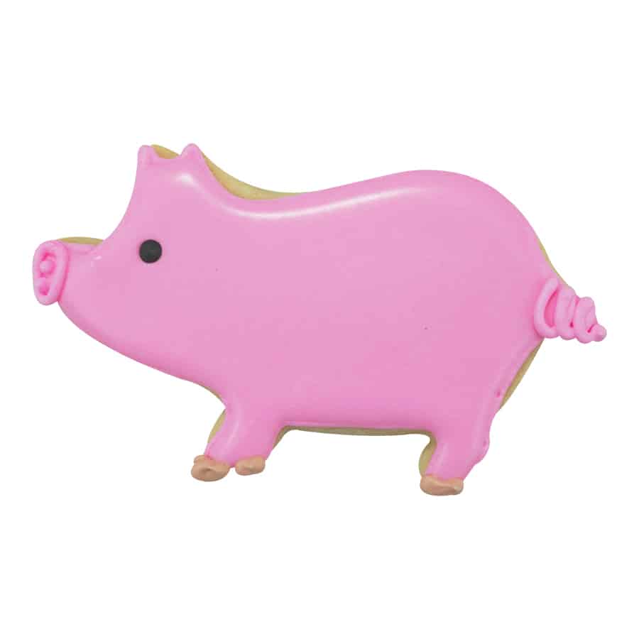 Pink Pig Cookie Cutter, Pink Polyresin, 3.75"- R&M