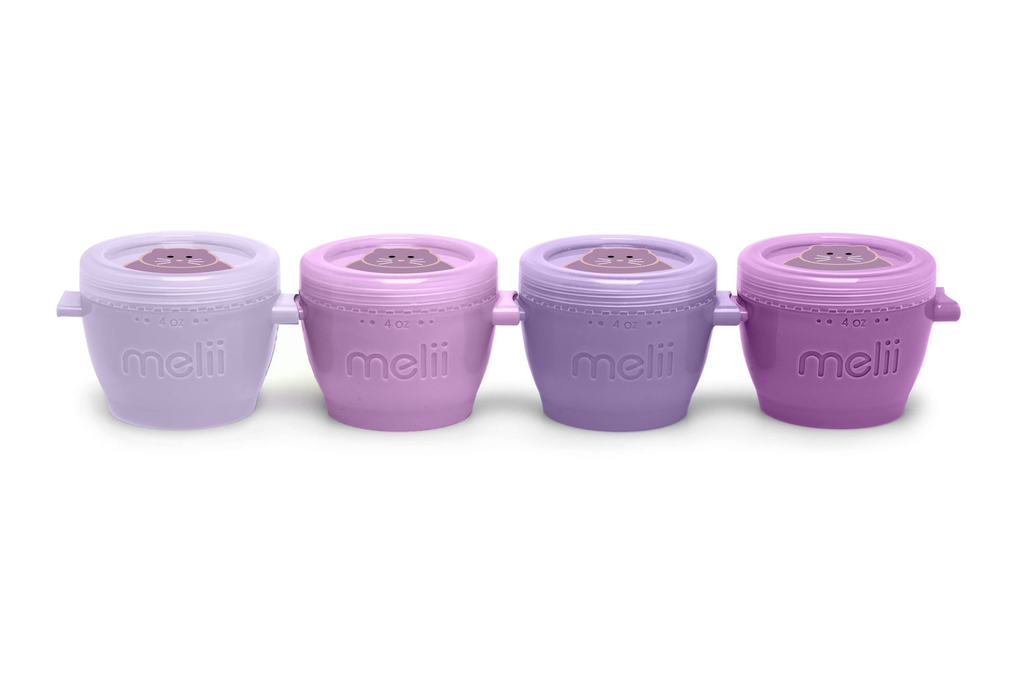 melii - 4oz Snap & Go Pods - 4 Freezer & Snack Containers