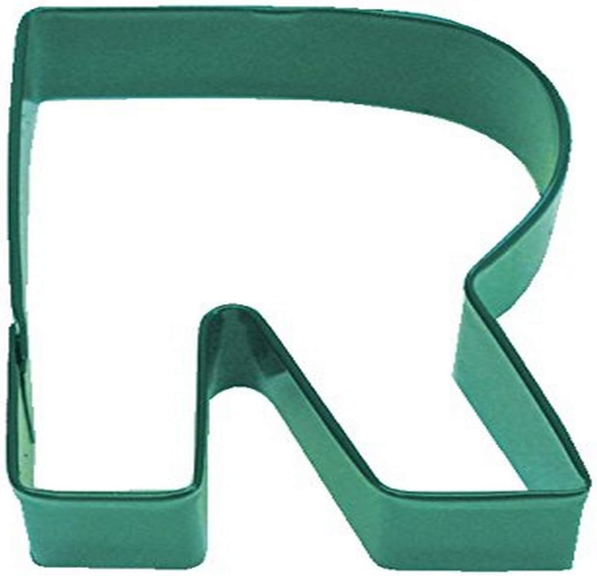 Letter R Cookie Cutter, Green Polyresin, 3"- R&M