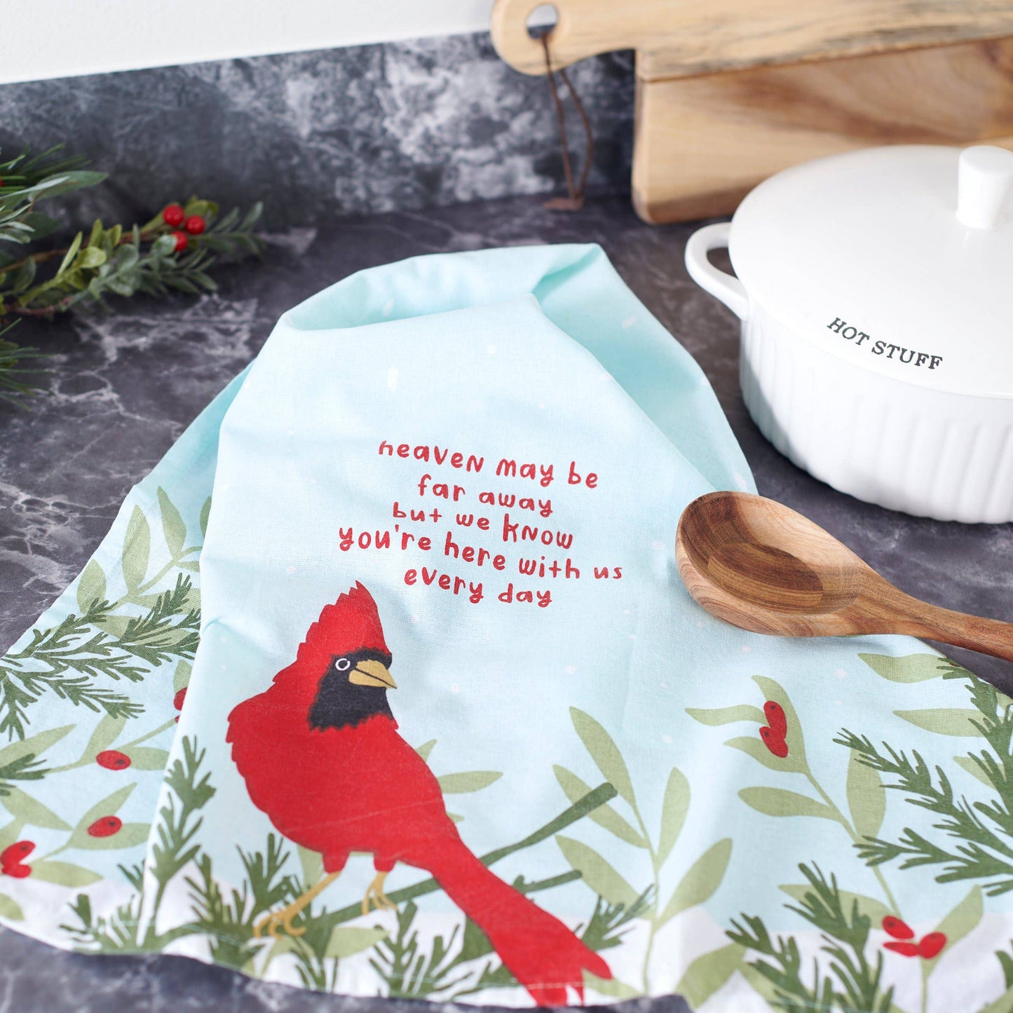 Here With Us Every Day Kitchen Towel - Primitives by Kathy