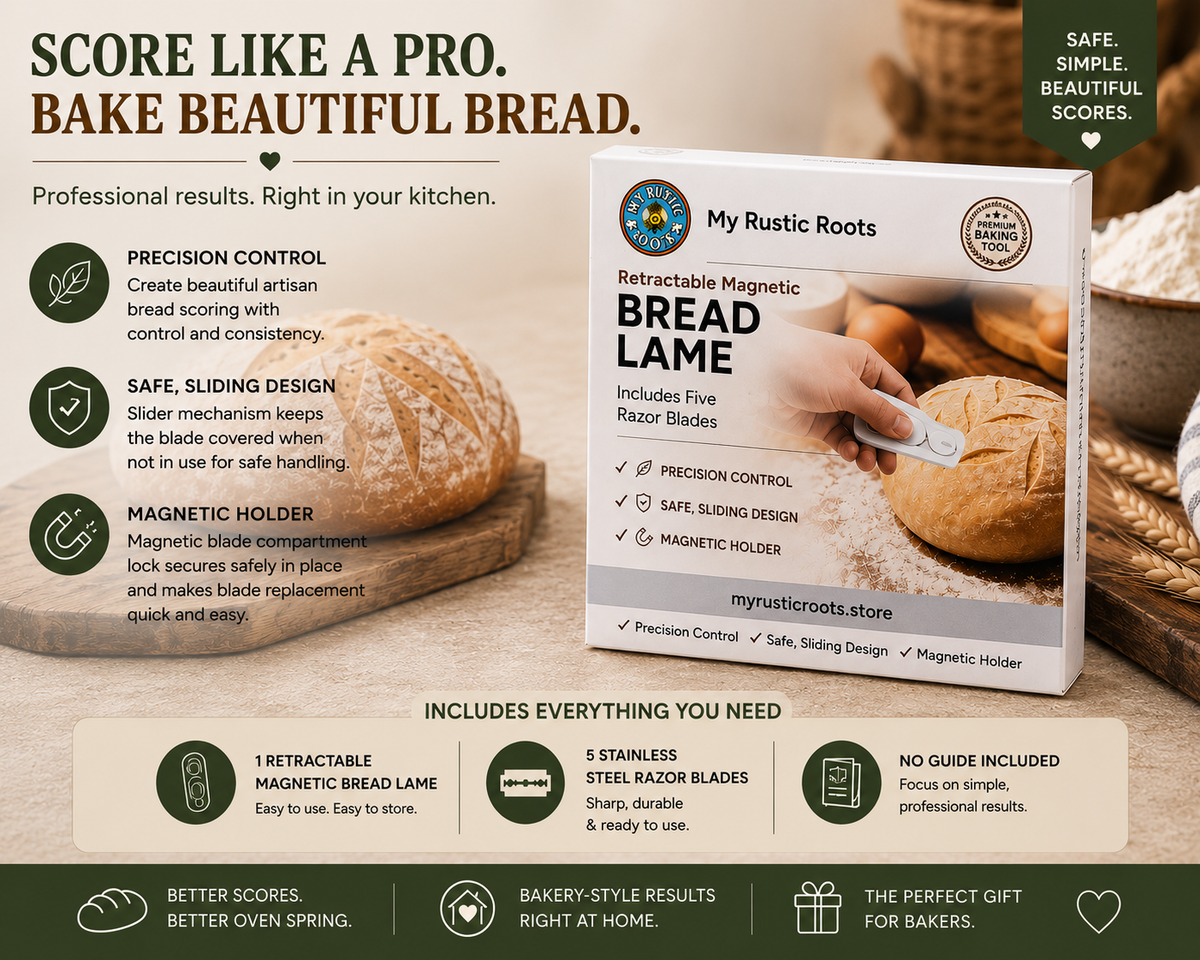 White Magnetic Retractable Bread Lame with 5 Razor Blades