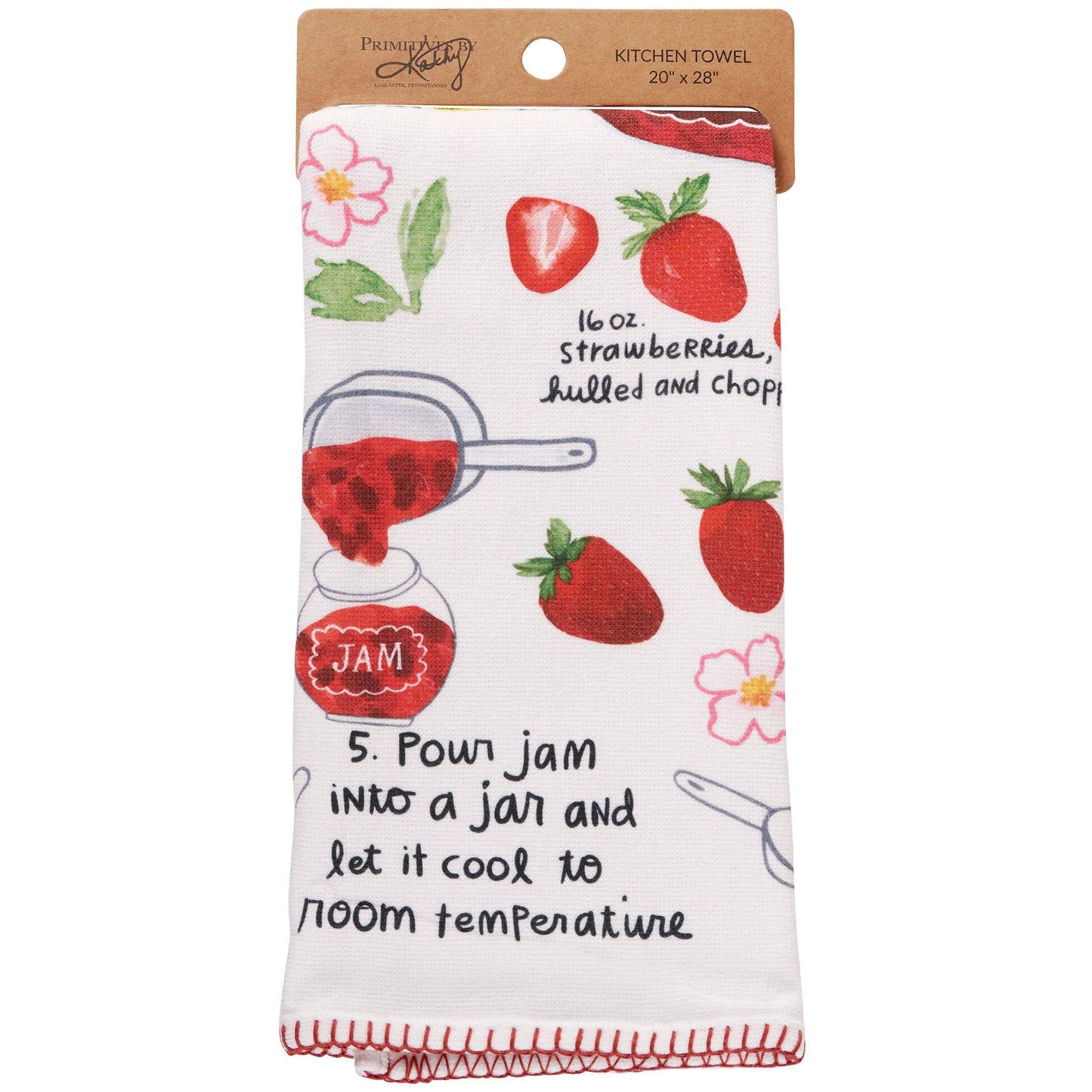 Strawberry Jam Recipe Kitchen Towel- Primitives by Kathy