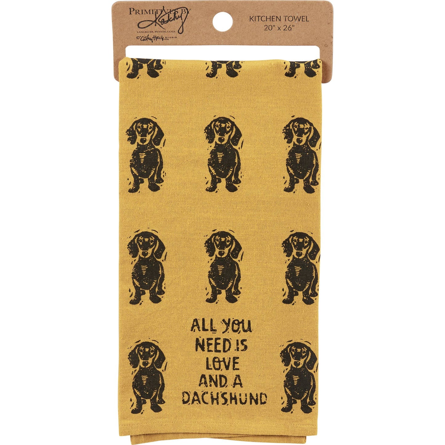 Love And A Dachshund Kitchen Towel - Primitives by Kathy