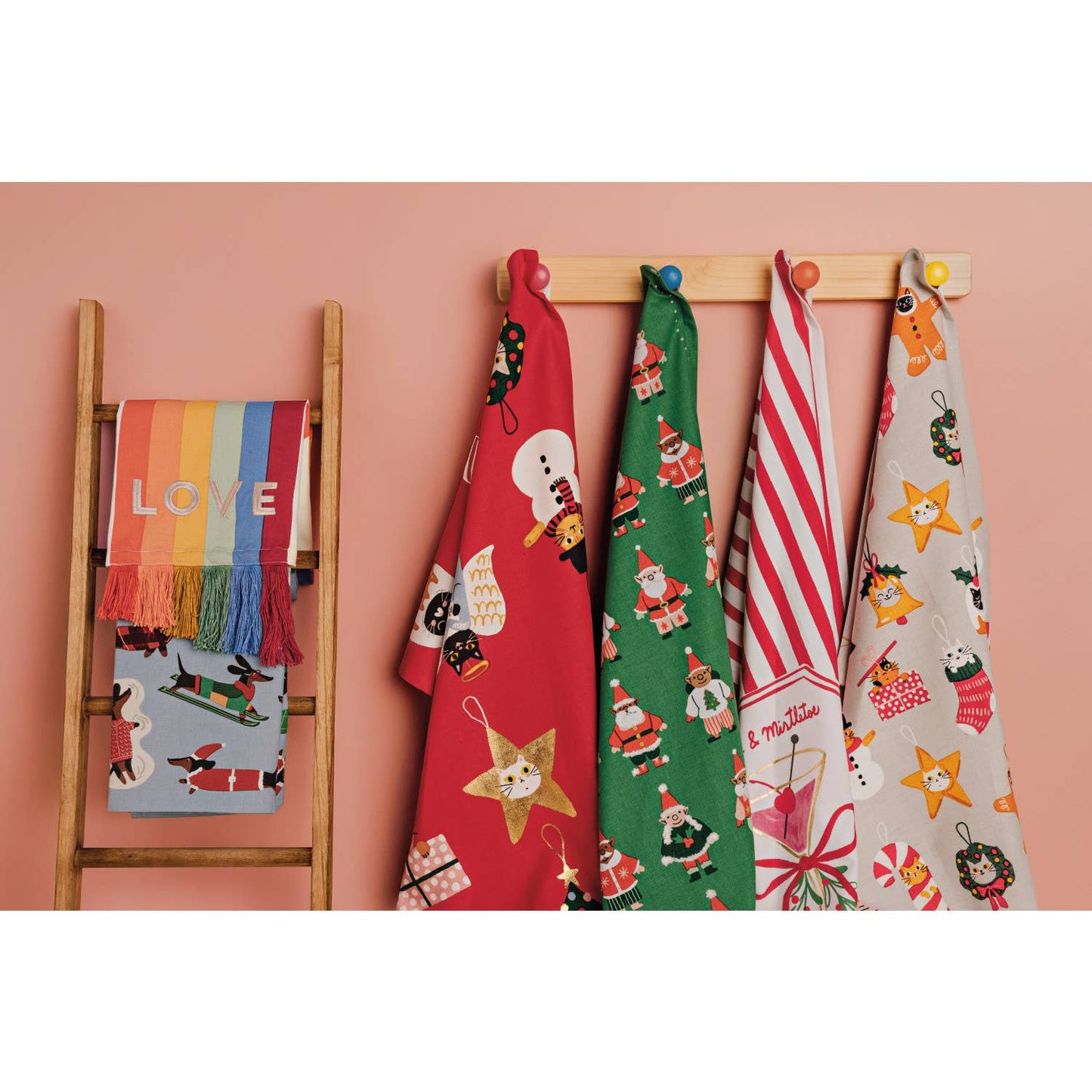 Dashing Dachshunds Christmas Dishtowel- Danica Jubilee