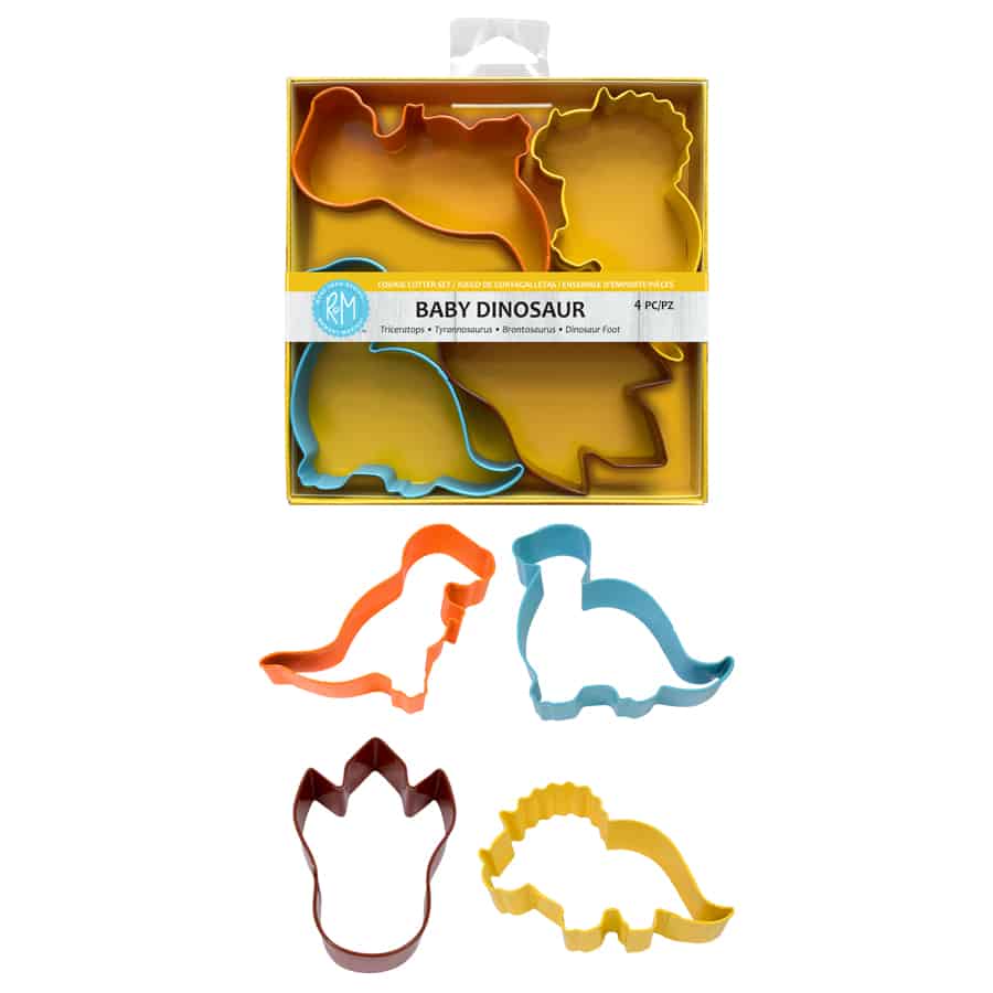 Dinosaur 4 pc Color Cookie Cutters Set - R&M