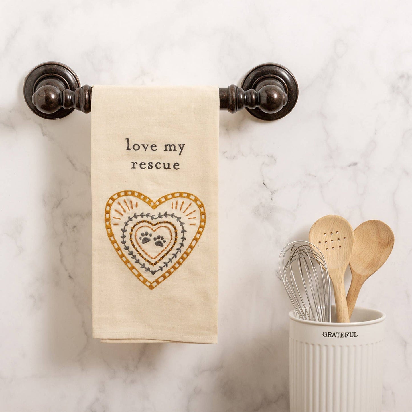 Love My Rescue Kitchen Towel- Primitives by Kathy