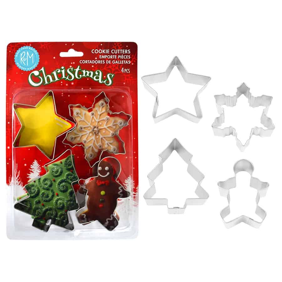 Christmas 4 PC S/S Cookie Cutter Set Carded - R&M International