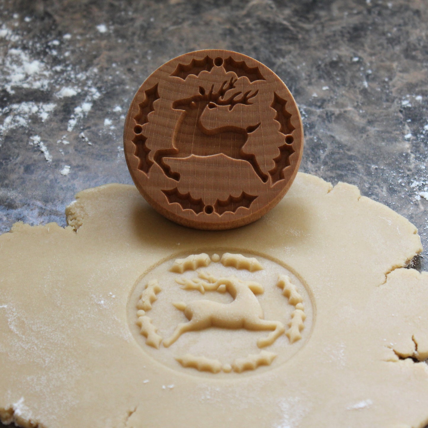 Reindeer and Holly Cookie Stamp - Fun Food Tools