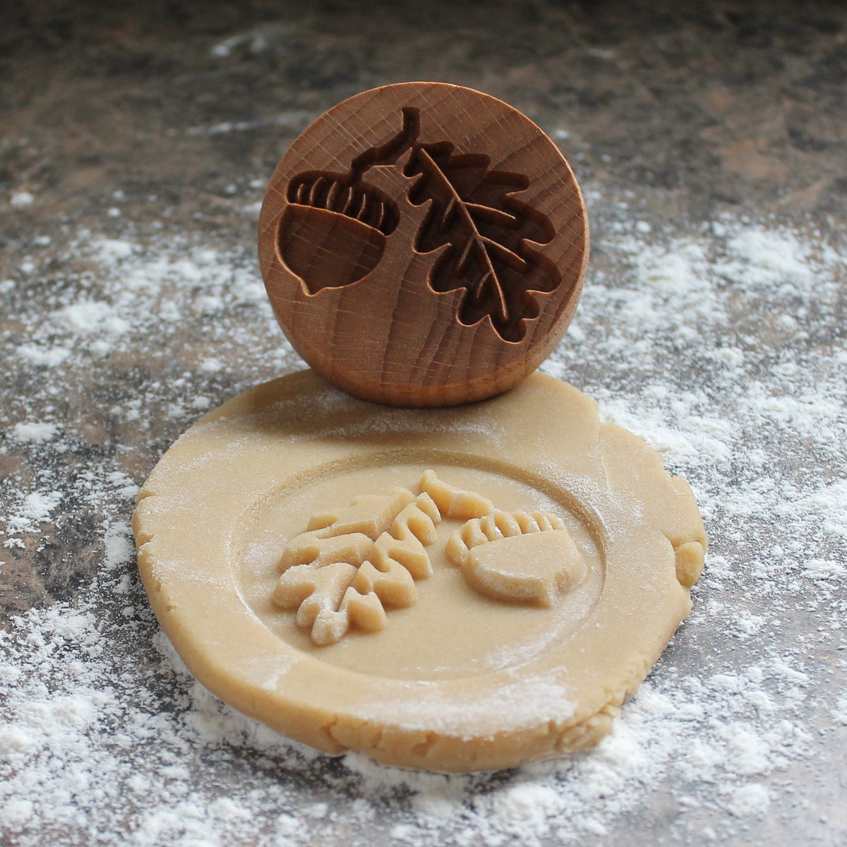 Acorn and Oak Leaf Cookie Stamp - Fun Food Tools