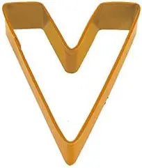 Letter V Cookie Cutter, Orange Polyresin, 3"- R&M