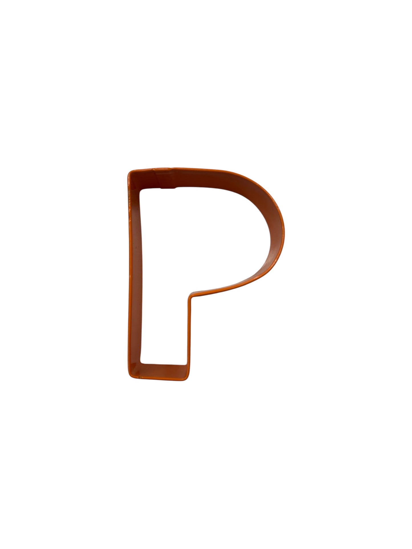 Letter P Cookie Cutter, Orange Polyresin, 3"- R&M