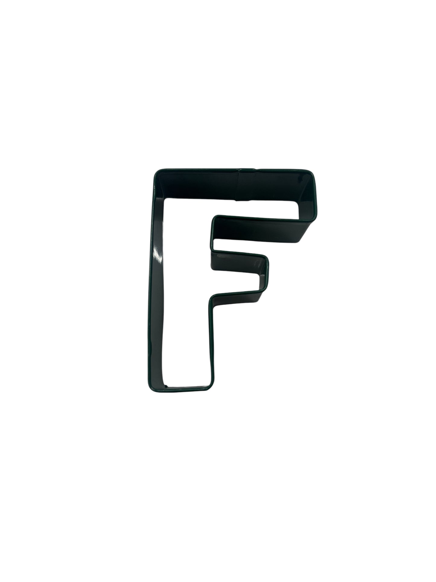 Letter F Cookie Cutter, Green Polyresin, 3"- R&M