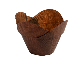 25 Scalloped Baking Cups, Brown- 25 count