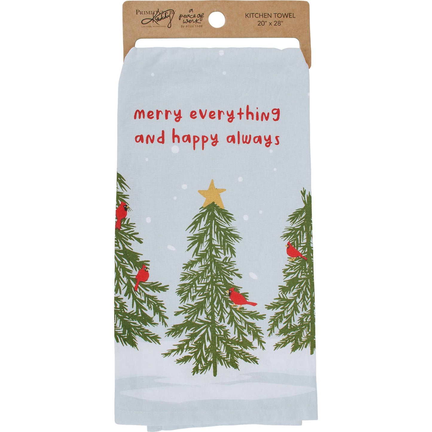 Merry Everything Cardinal Kitchen Towel - Primitives by Kathy