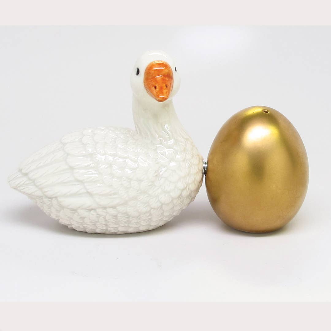 Goose and Golden Egg Salt and Pepper Shaker Set - Pacific Trading