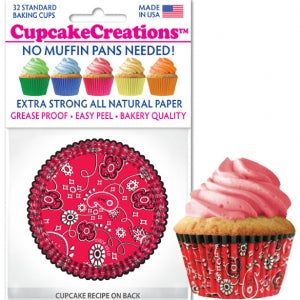 Bandana Standard Baking Cups, 32 count- Cupcake Creations