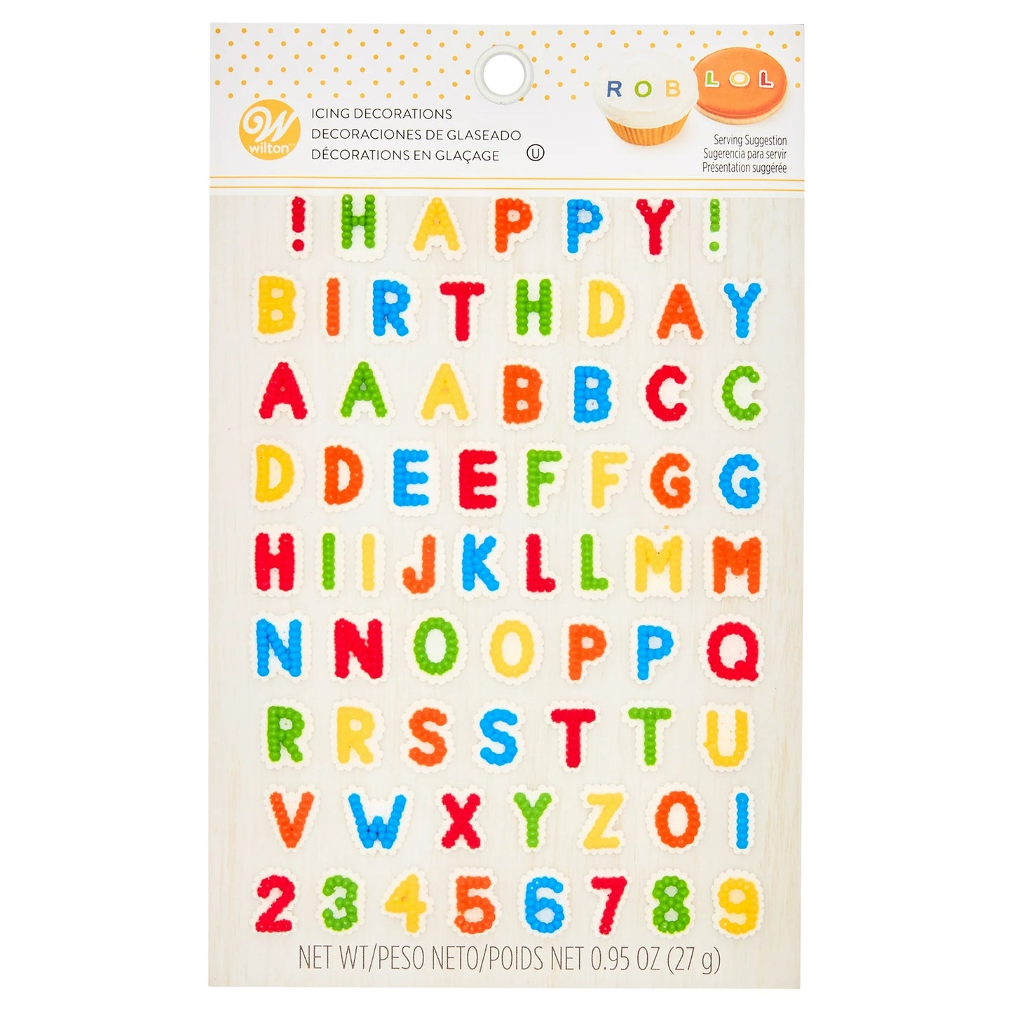 Happy Birthday/ alphabet Icing Decorations- Wilton