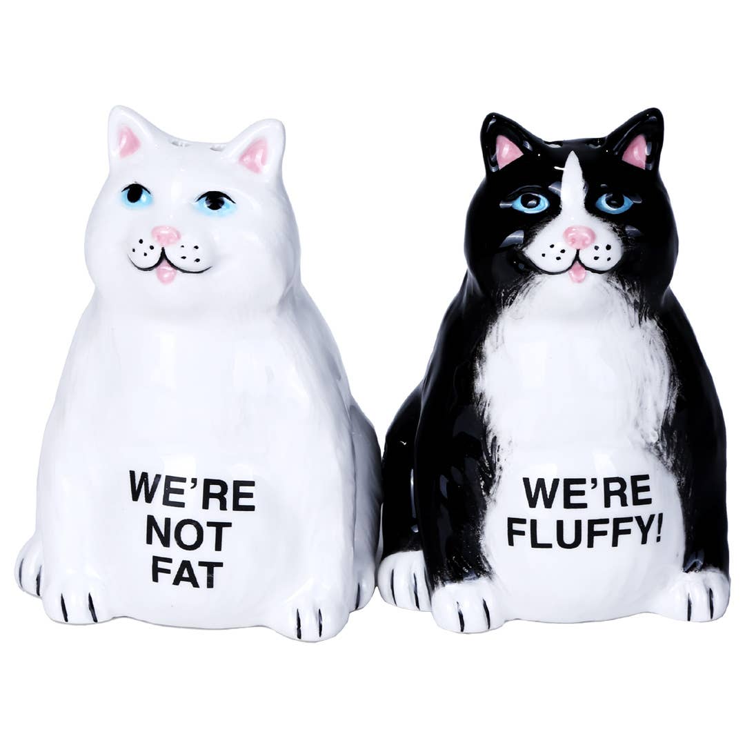 Not Fat Cats Salt and Pepper Shaker Set - Pacific Trading