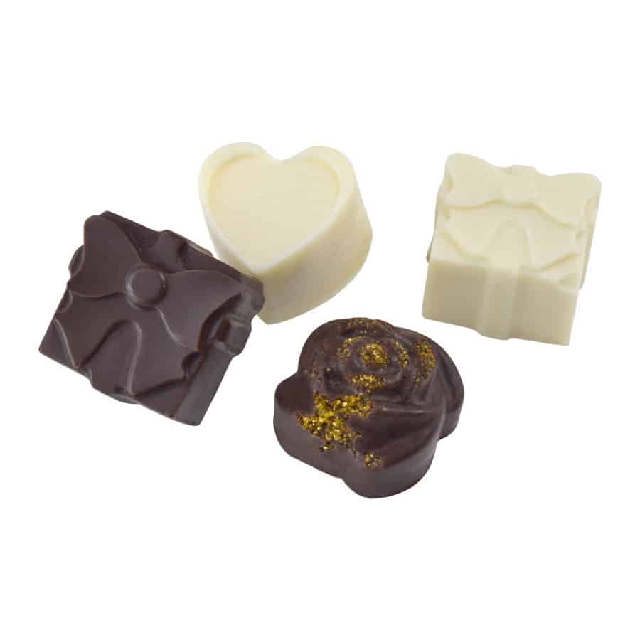 Present, Heart and Rose Silicone Candy Mold - R&M International