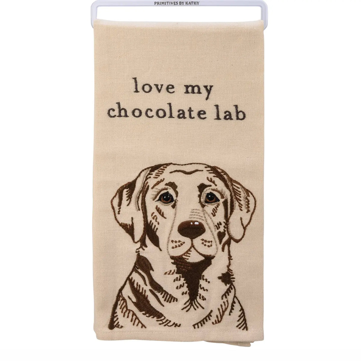 Love My Chocolate Lab Kitchen Towel - Primitives By Kathy