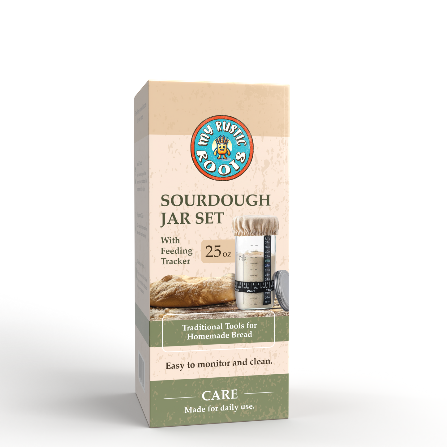 Complete Sourdough Starter Jar Kit – BONUS BAG OF STARTER- My Rustic Roots