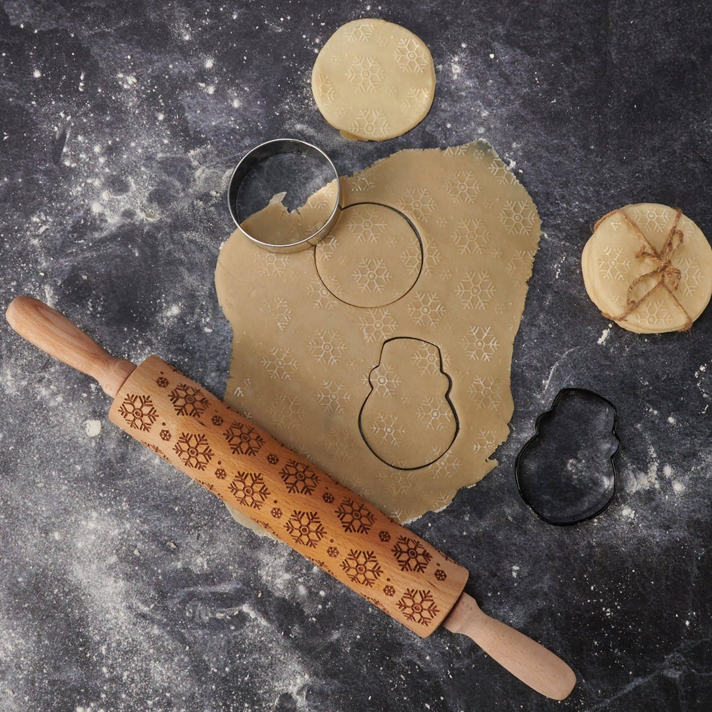 Snowflakes Large Rolling Pin- Primitives by Kathy