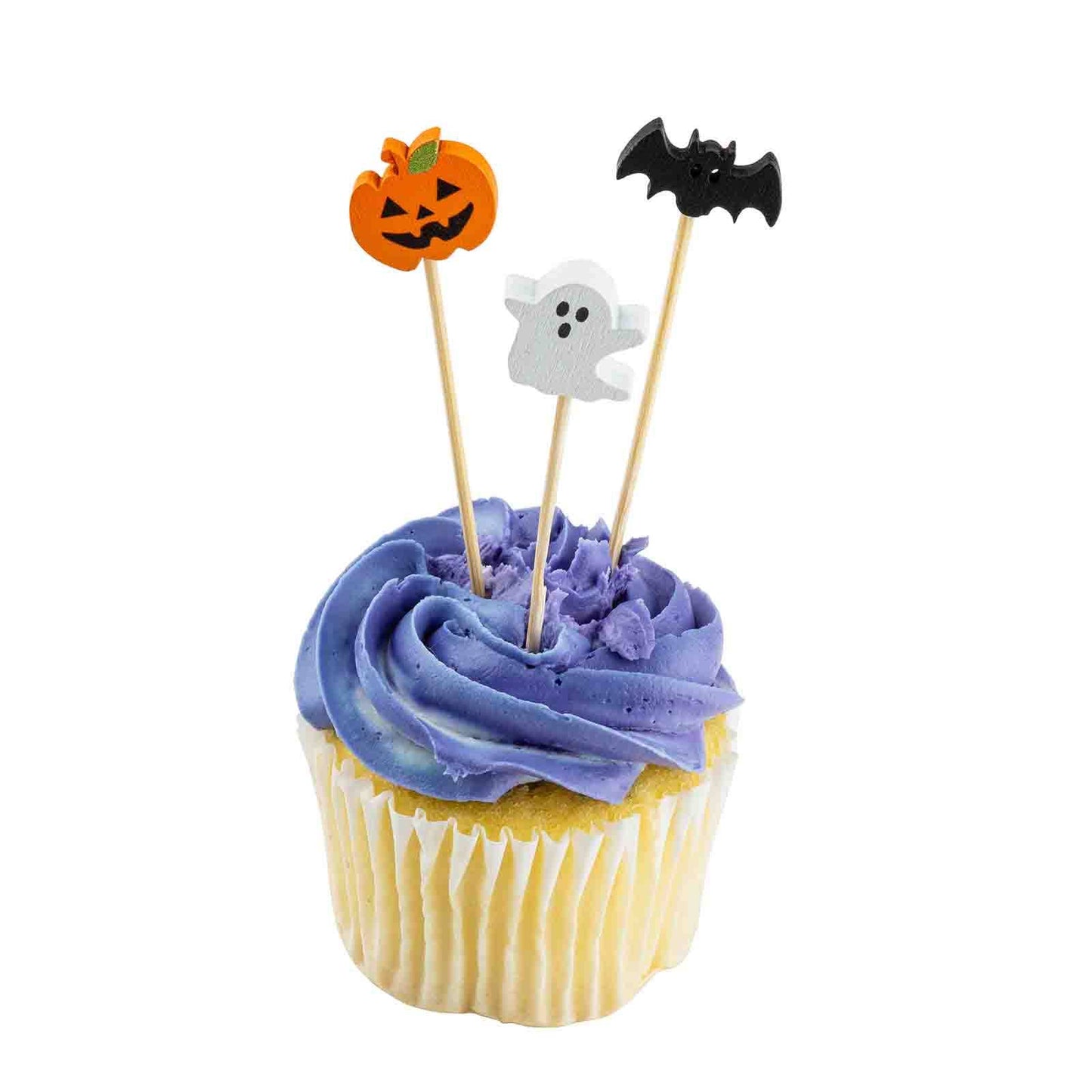25 Pumpkin, Ghost, & Bat Decorative Picks, 4.5”- (Pack of 25)