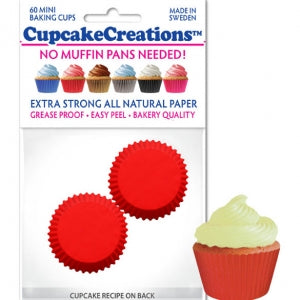 Red Mini Baking Cups, 60 count- Cupcake Creations