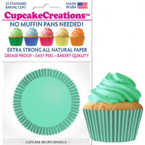 Mint Standard Baking Cups, 32 count- Cupcake Creations