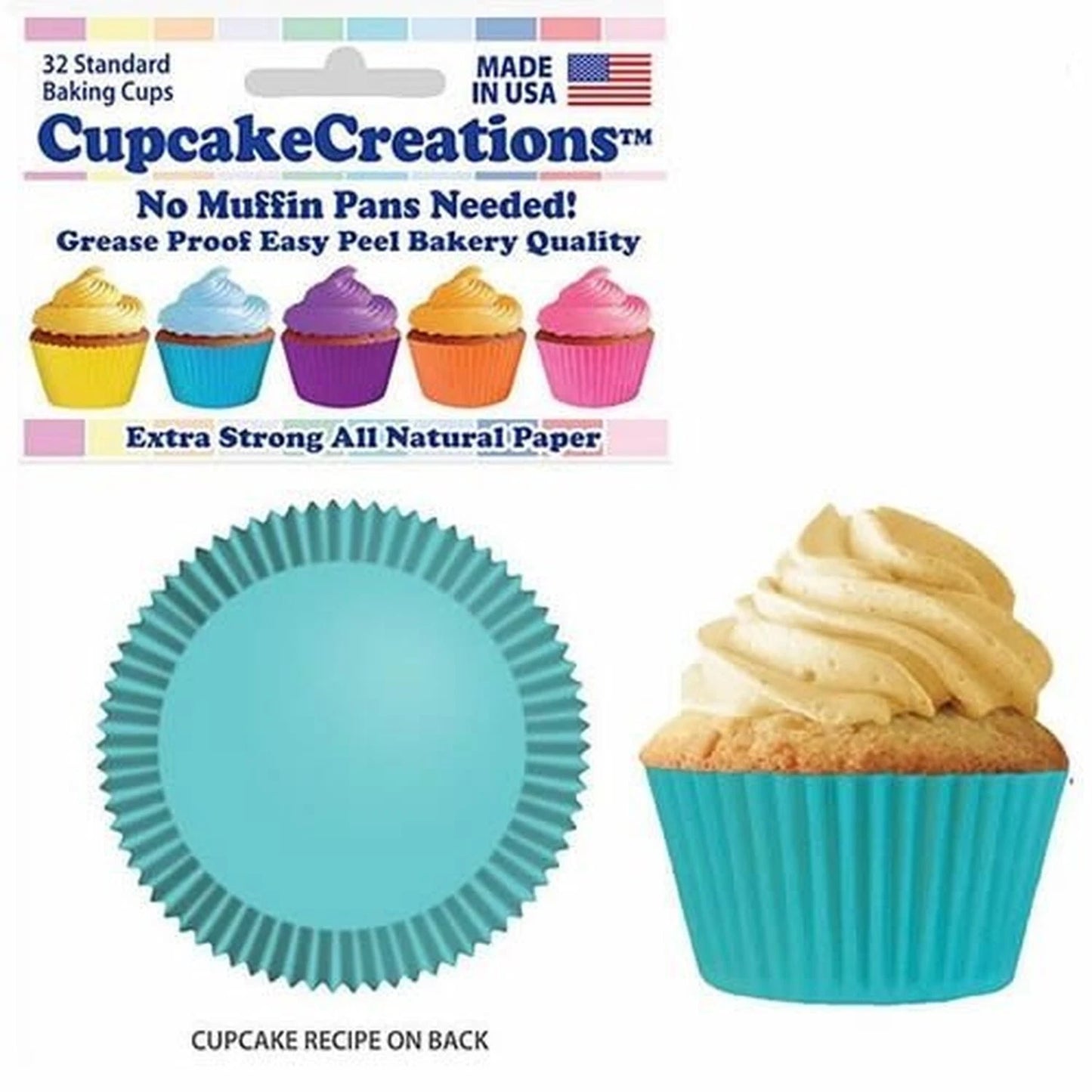 Light Turquoise Standard Baking Cups- Cupcake Creations
