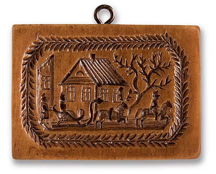 Winter Sleigh Scene Cookie Mold - House on the Hill