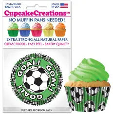 Soccer Standard Baking Cups, 32 count- Cupcake Creations