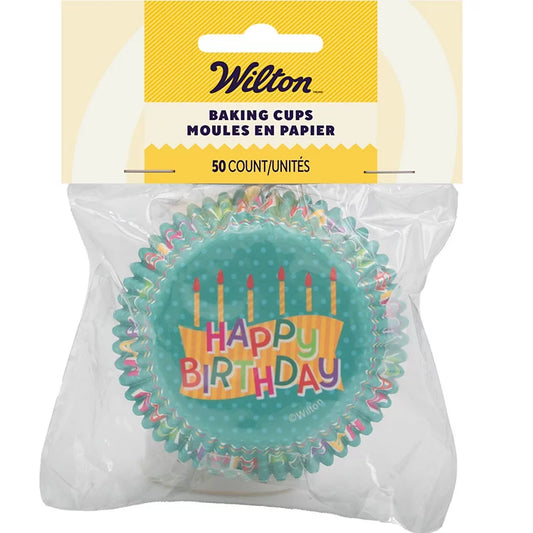 Happy Birthday Standard Baking Cups, 50 count- Wilton