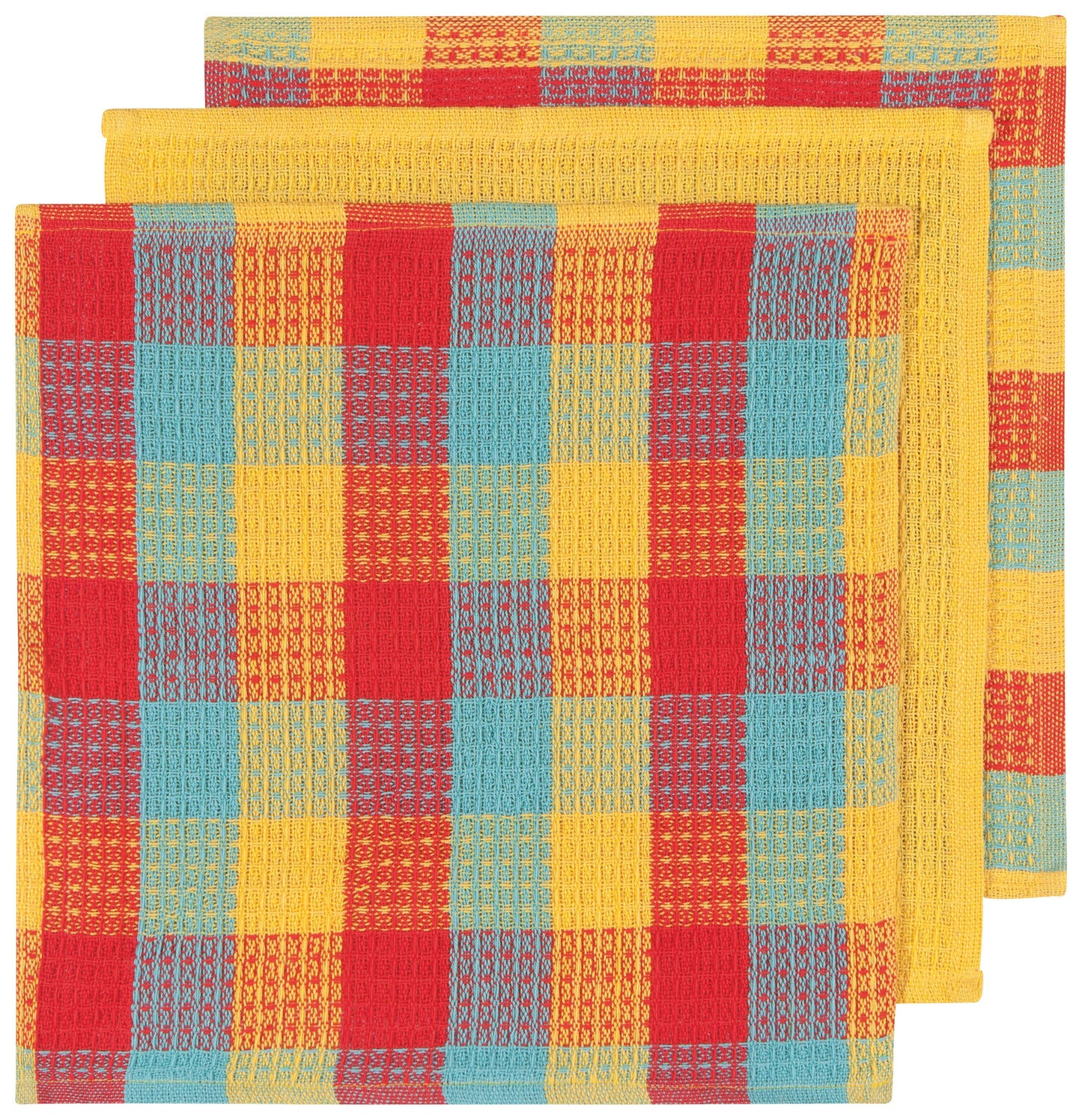Check Lemon Yellow Waffle Dishcloths Set of 3 - Now Designs by Danica