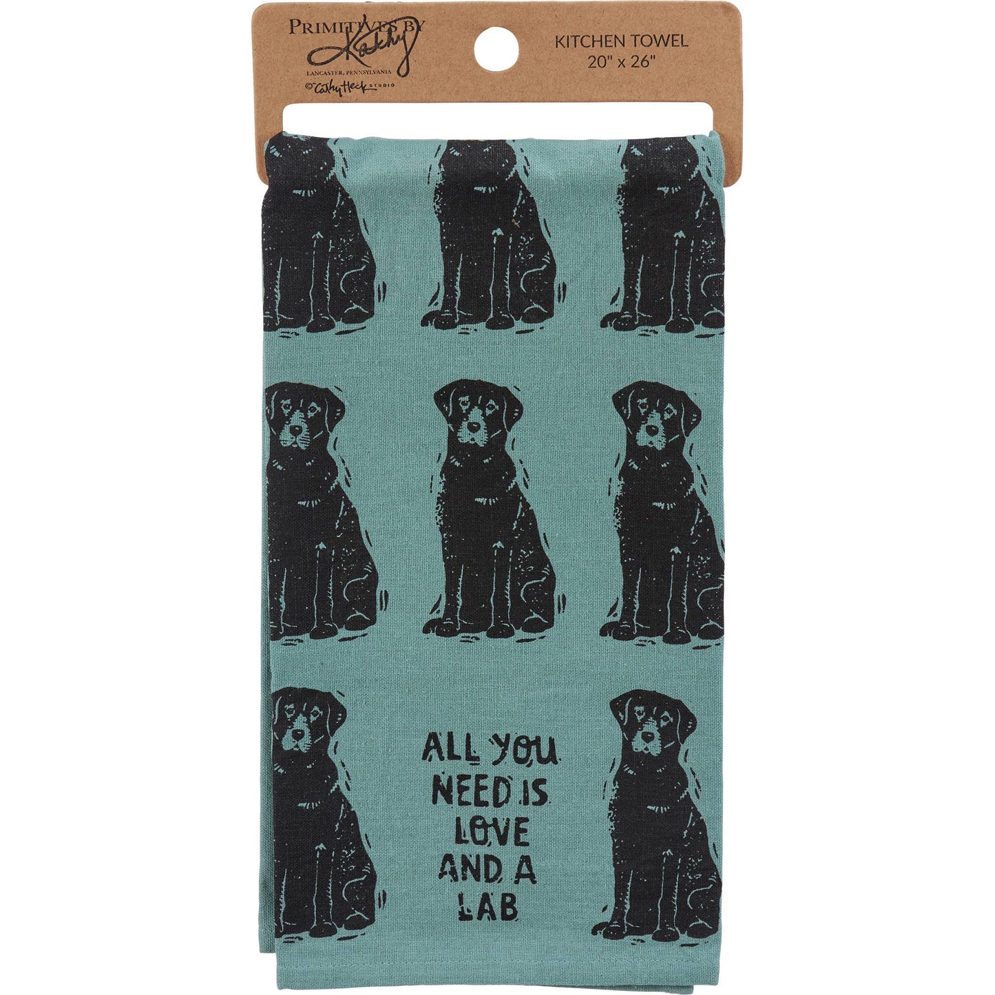 Love And A Lab Kitchen Towel - Primitives by Kathy