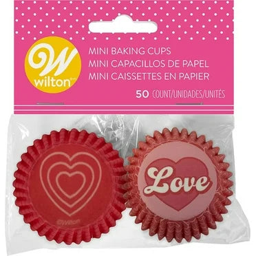 Heart and Love Mini Cupcake Liners, 50 count- Wilton