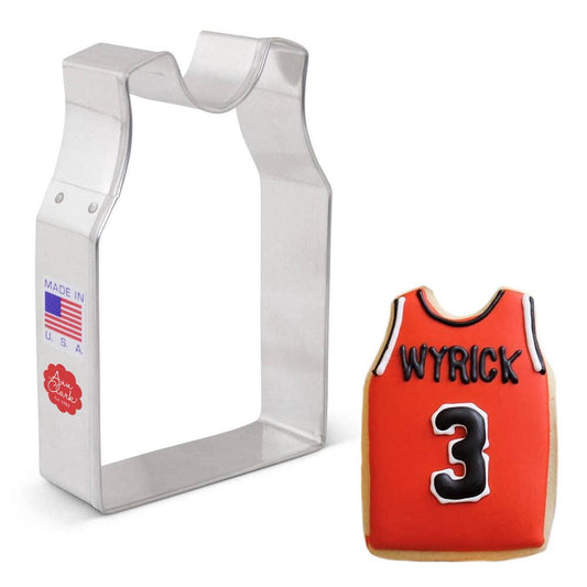 Sleeveless Basketball Jersey Cookie Cutter, 4.25"- Ann Clark