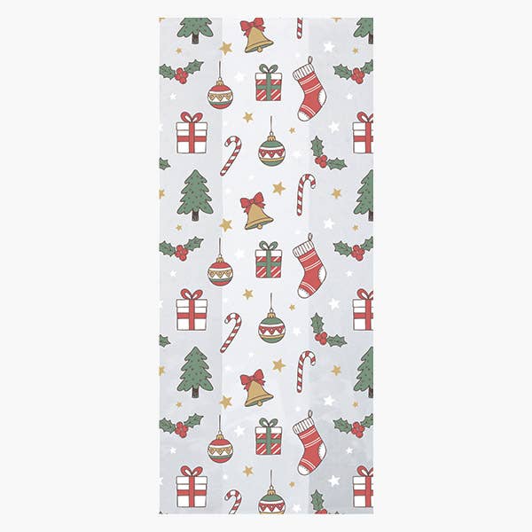 Nashville Wraps - Christmas Print Cello Treat Bags