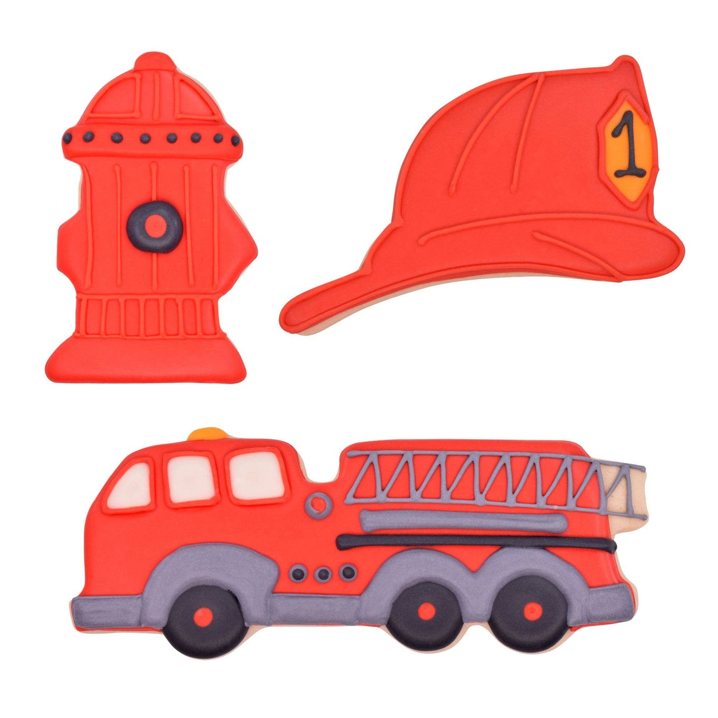 Fire Truck 3 PC Cookie Cutter Set