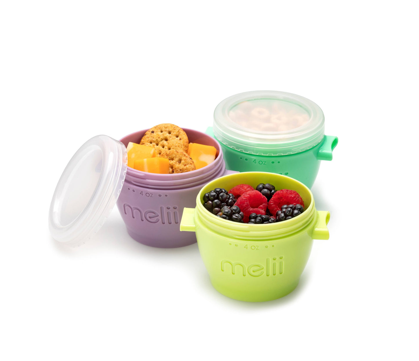 melii - 4oz Snap & Go Pods - 4 Freezer & Snack Containers