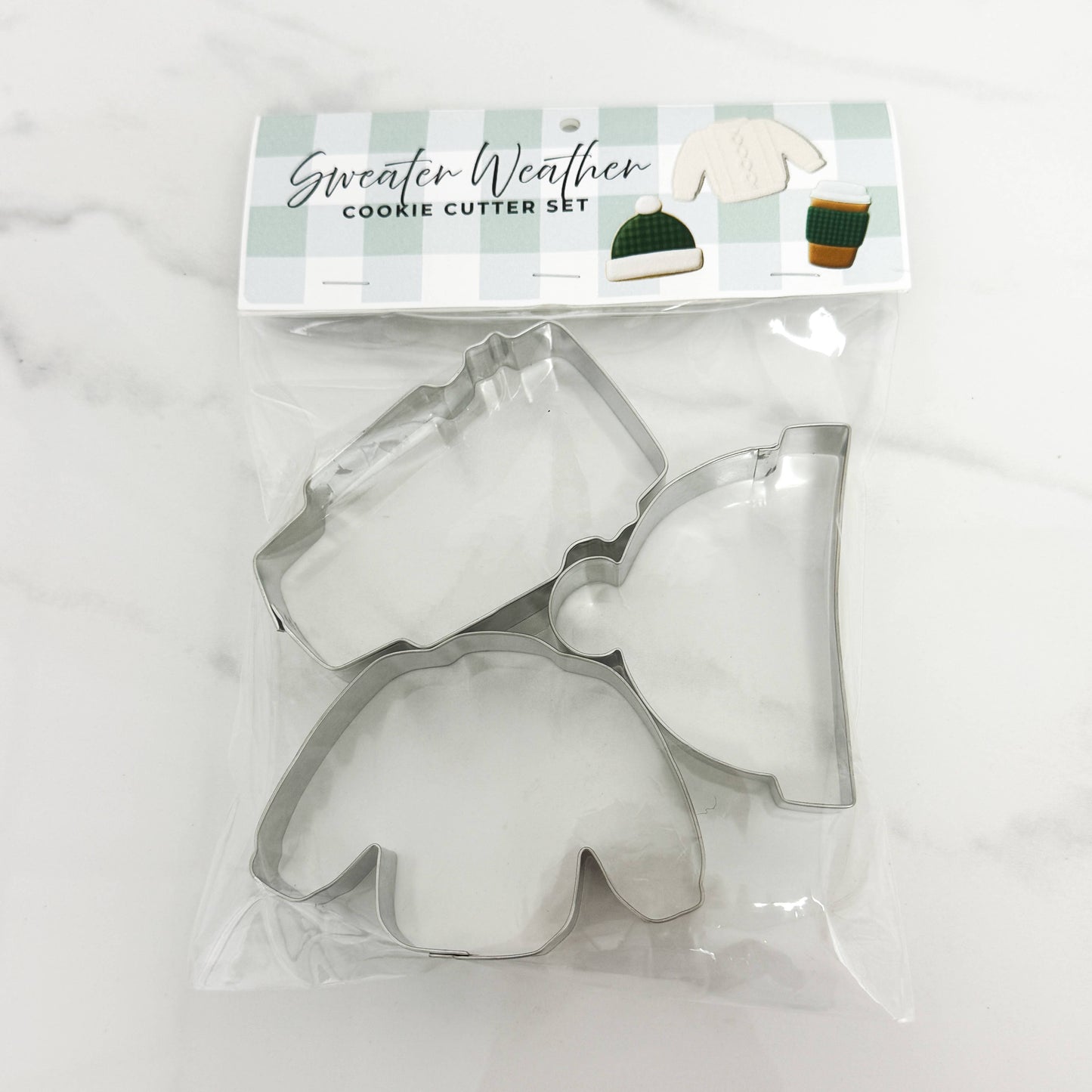 Winter Sweater Latte Cap Cookie Cutter 3 Pc Set