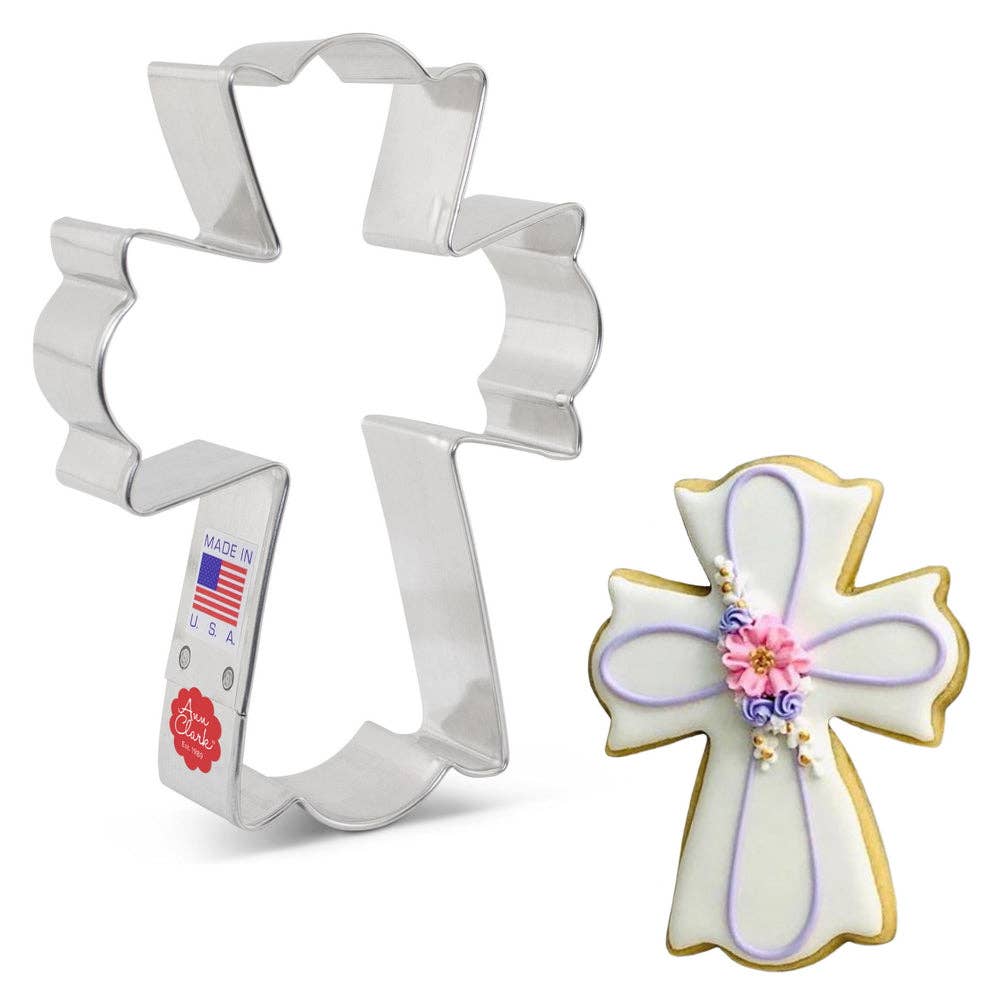 Large Fancy Cross Cookie Cutter 4.5" - Ann Clark