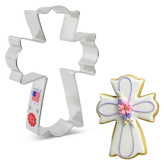 Large Fancy Cross Cookie Cutter 4.5" - Ann Clark